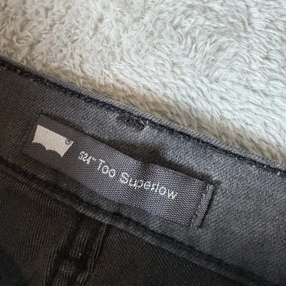 Levis 524 Jeans Womens Size 13 M Black Denim Too Superlow Skinny Pants‎